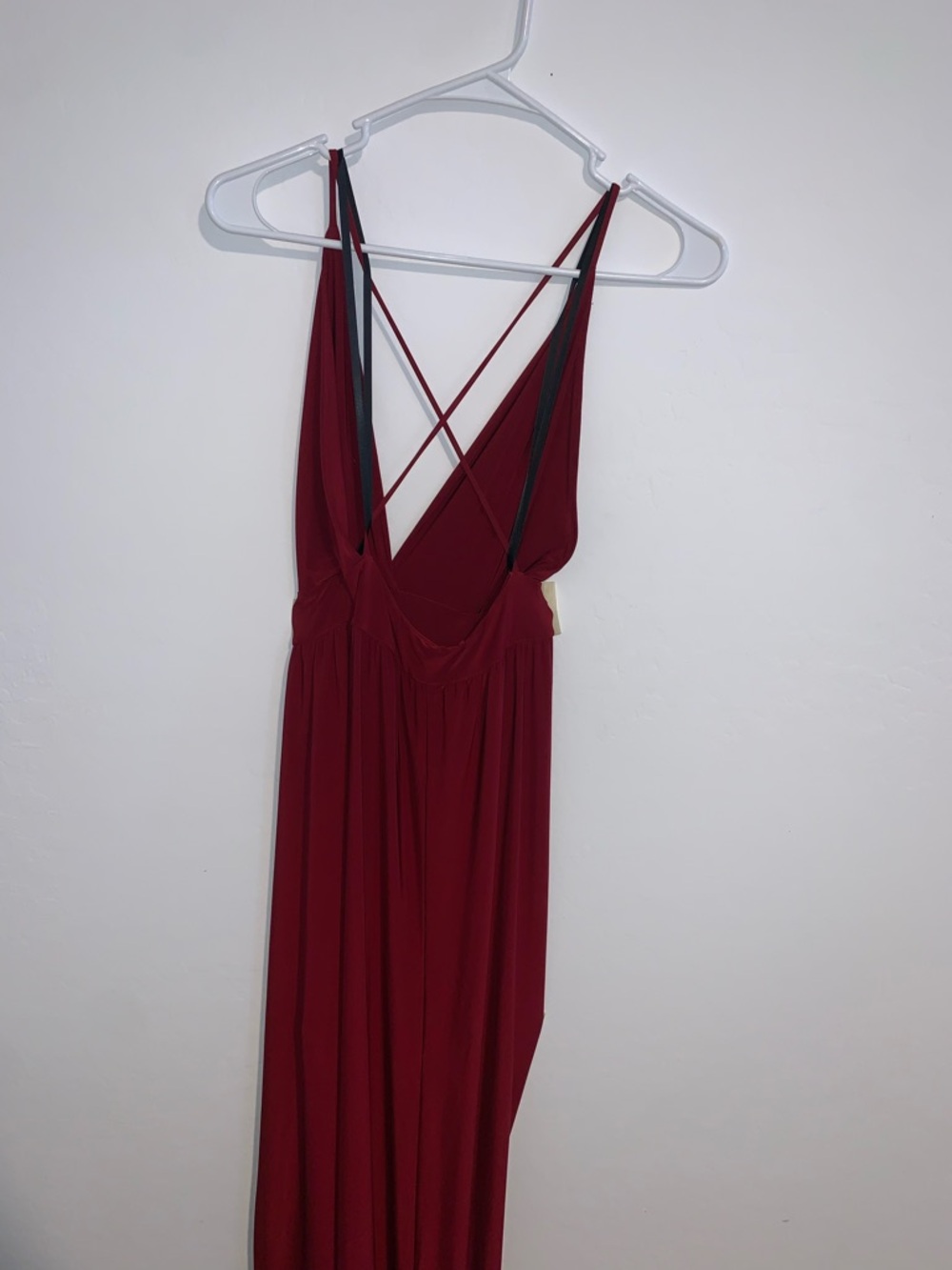 Burgundy Plunge Maxi Dress with Double High Slits by Windsor - Picture 5 of 7